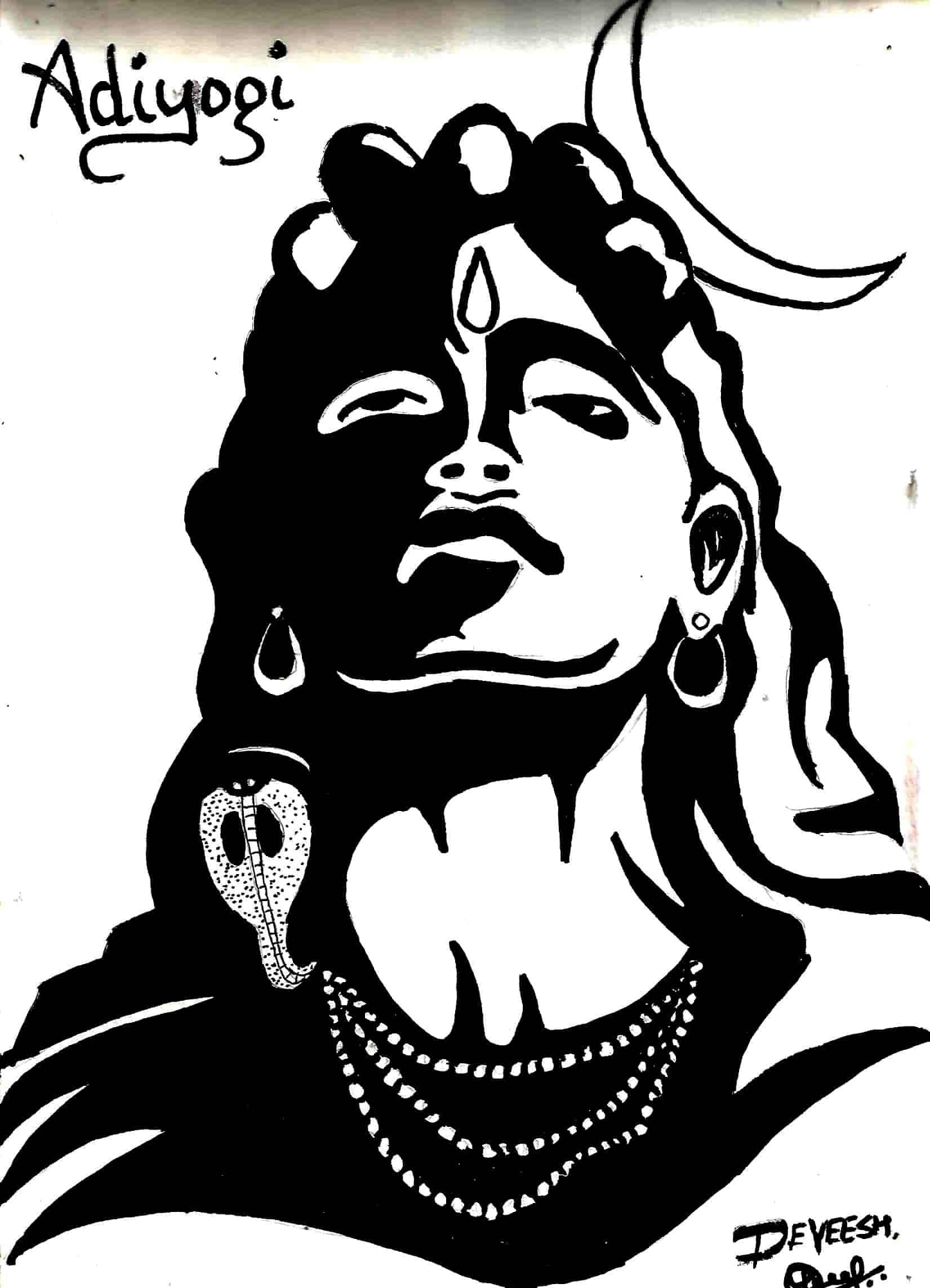 Marker Drawing Adi Yogi Shiva