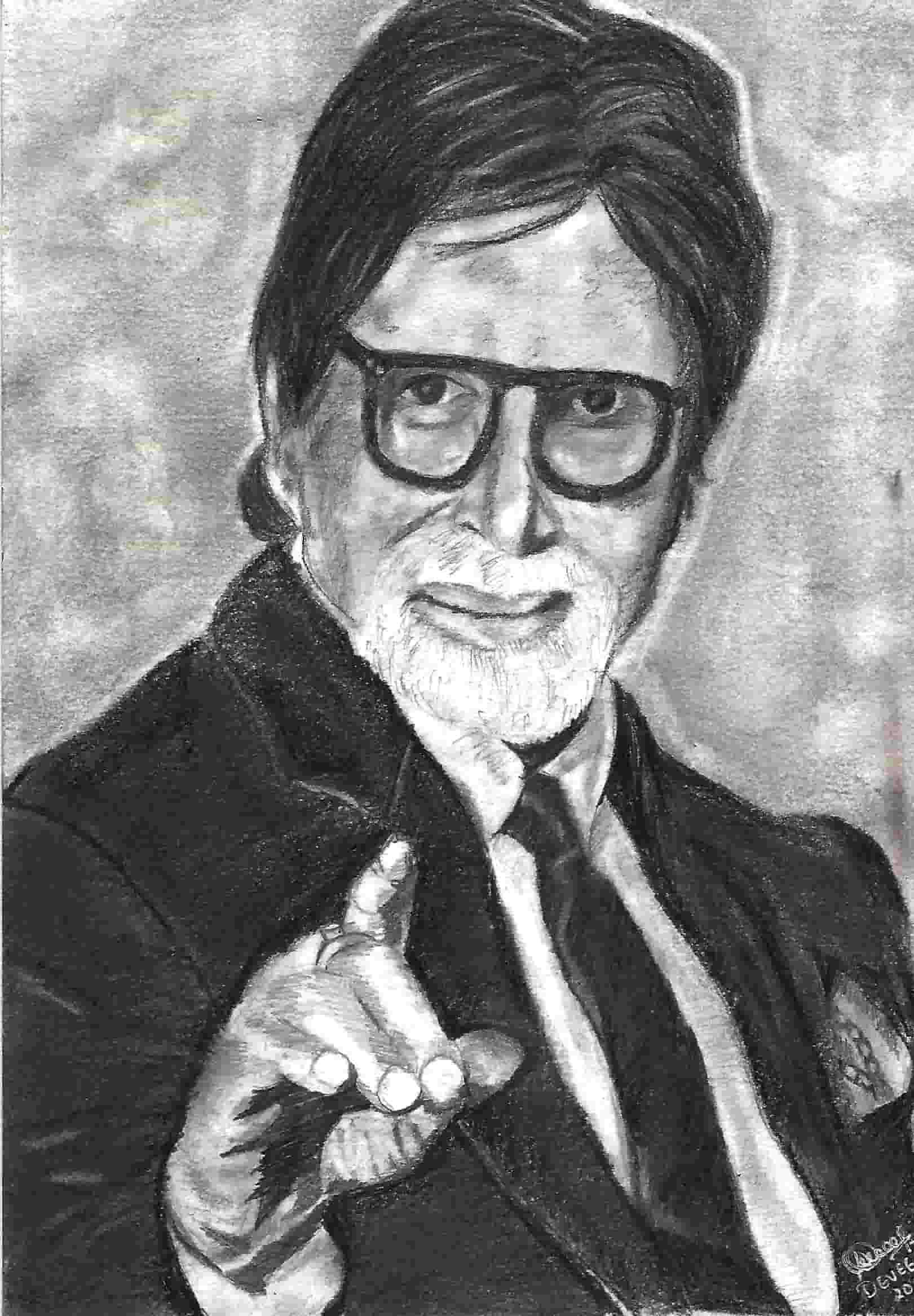Pencil Sketch of Amitabh Bachchan
