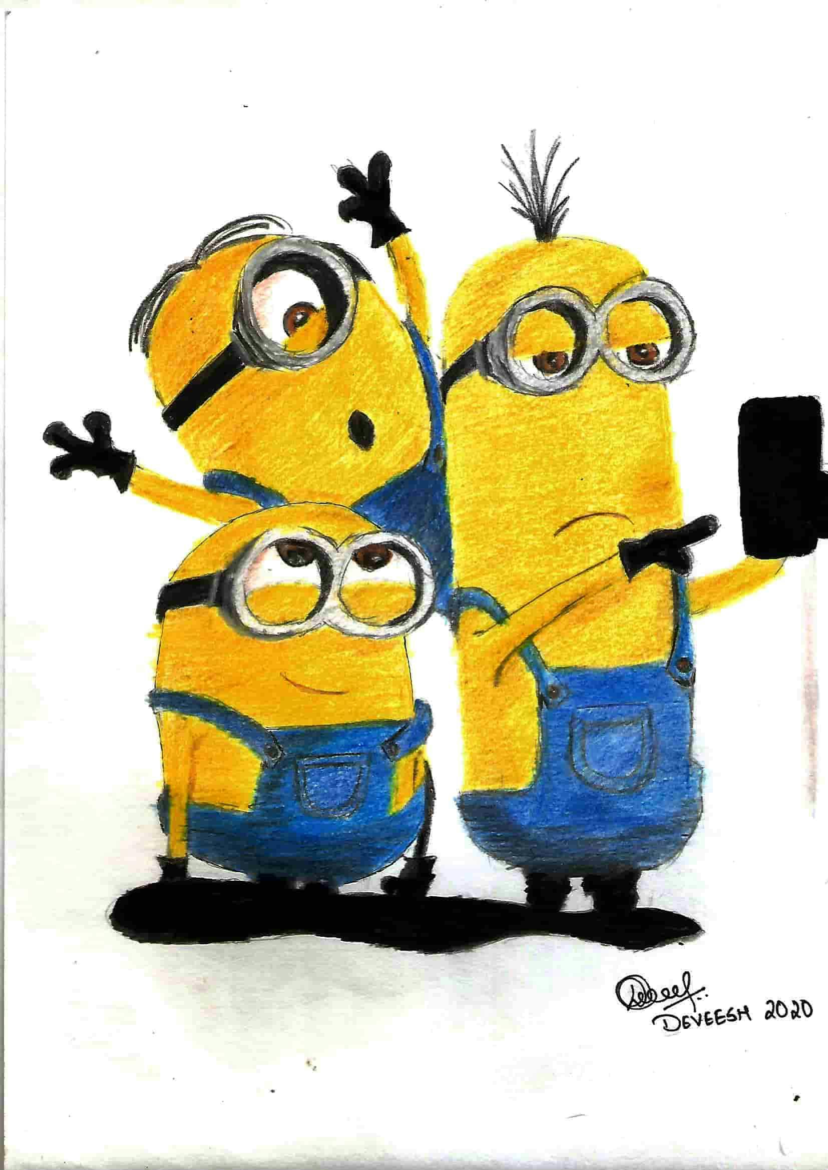 Colored Drawing of Minions