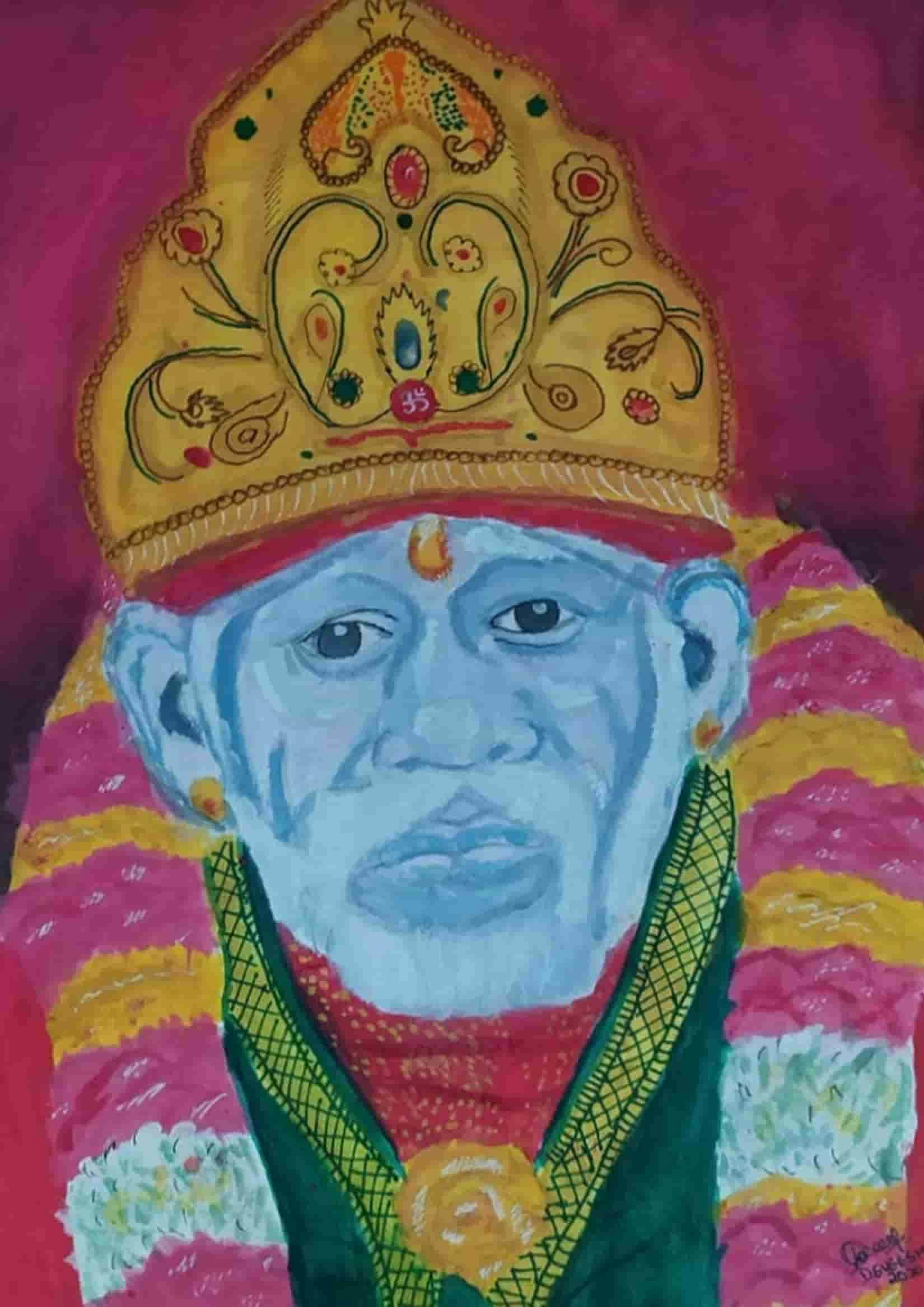 Water color painting of Shirdi Sai Baba